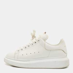 Alexander McQueen White Leather Oversized Sneakers Size 36.5