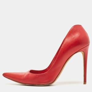 Pre Owned Alexander McQueen Red Leather Pointed Toe Pumps Size 40