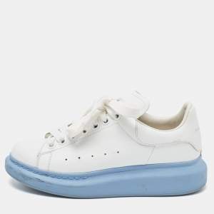 Pre Owned Alexander McQueen White Leather Oversized Sneakers Size 37.5 