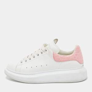 Alexander McQueen White Leather Oversized Low Top Sneakers Size 39