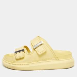 Alexander McQueen Yellow Rubber Hybrid Slides Size 38