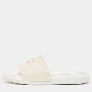 Alexander McQueen White Rubber Flat Slides Size 36