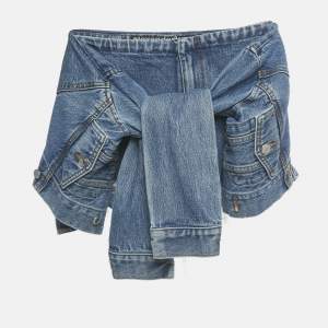 Pre Owned Alexander Wang Denim Jacket Trim Skorts S