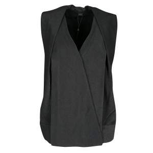 Alexander Wang Grey Stingray Pattern Draped Detail Top M
