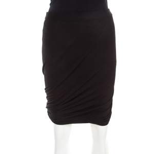 T by Alexander Wang Black Stretch Draped Mini Skirt L
