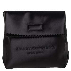 Alexander Wang Black Satin Lunch Clutch