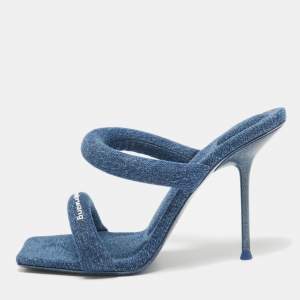 Alexander Wang Blue Denim Julie Slide Sandals Size 39