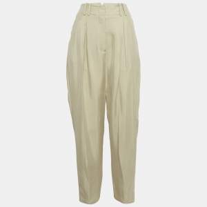 Alexander Wang Beige Gabardine Buckle Detail Trousers M
