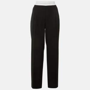 مملوكة مسبقًا Alexander Wang Black Logo Band Detail Wool Trousers S