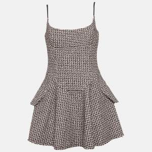 مملوكة مسبقًا Alexander Wang Black/Pink Tweed Flared Mini Dress M