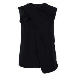 Alexander Wang Black Asymmetric Pleat Detail Sleeveless Top XS