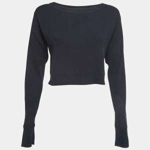 Alexander Wang Black Knit Cropped Full Sleeve Top S