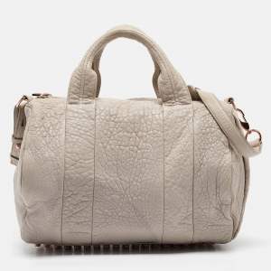 Alexander Wang Light Grey Pebbled Leather Rocco Bag