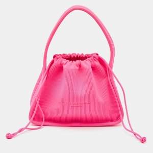 Alexander Wang Neon Pink Fabric Ryan Drawstring Bag