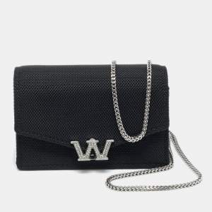 Pre Owned Alexander Wang Black Nylon Micro W Crystal Legacy Crossbody Bag