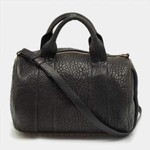 Pre Owned Alexander Wang Black Pebbled Leather Rocco Bag