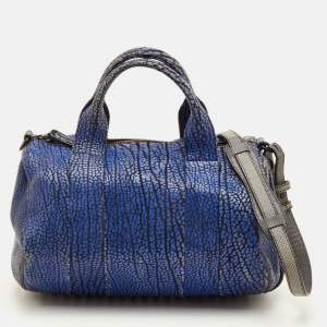 Pre Owned Alexander Wang Rocco Blue/Grey Leather Satchel