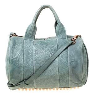 Alexander Wang Light Green Pebbled Leather Rocco Duffel Bag