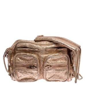 Alexander Wang Metallic Rose Gold Leather Brenda Shoulder Bag