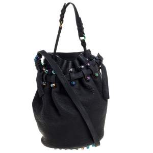 Alexander Wang Black Textured Leather Diego Bucket Bag