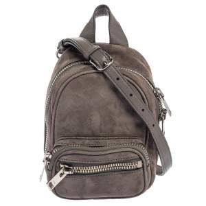 Alexander Wang Grey Leather and Suede Mini Attica Crossbody Bag
