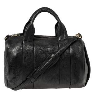 Alexander Wang Black Textured Leather Rocco Duffel Bag