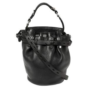 Alexander Wang Black Textured Leather Diego Bucket Bag