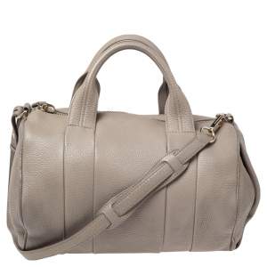 Alexander Wang Grey Pebbled Leather Rocco Duffel Bag