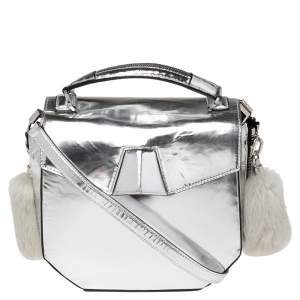 Alexander Wang Silver Laminated Leather Devere Top Handle Bag