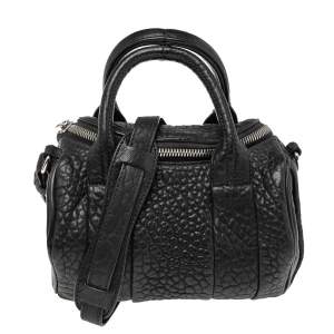 Alexander Wang Black Pebbled Leather Mini Rockie Satchel