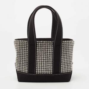 Alexander Wang Black Canvas Mini Cruiser Crystal Embellished Tote 