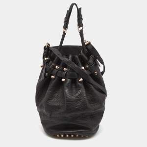 Alexander Wang Black Textured Leather Diego Bucket Bag