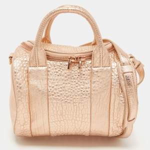 Alexander Wang Rose Gold Pebbled Leather Small Rockie Satchel