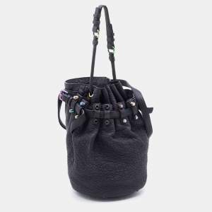 Alexander Wang Black Textured Leather Diego Bucket Bag