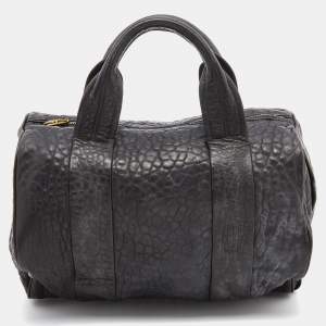 Alexander Wang Black Textured Leather Rocco Duffel Bag