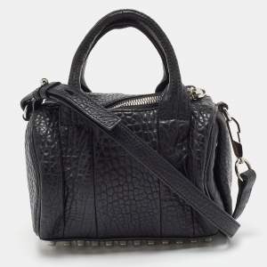 Alexander Wang Black Textured Leather Mini Rocco Bag