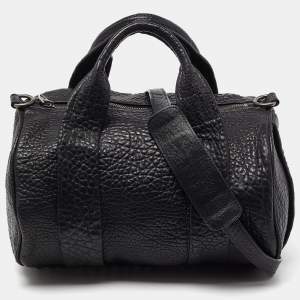 Alexander Wang Black Pebbled Leather Rocco Duffle Bag