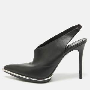 Alexander Wang Black Leather Cara Slingback Pumps Size 40