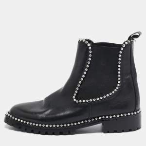 Alexander Wang Black Leather Studded Accents Chelsea Boots Size 40