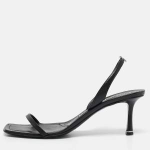 Alexander Wang Black Leather Ivy Slingback Sandals Size 40