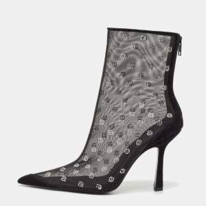 Alexander Wang  Black Mesh and Suede Delphine Ankle Boots Size 41