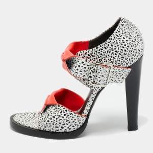 مملوكة مسبقًا Alexander Wang Tricolor Leather Open Toe Ankle Strap Sandals Size 36