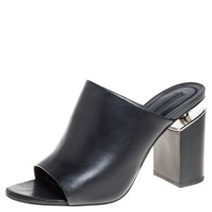 Alexander Wang Black Leather Mules Size 39