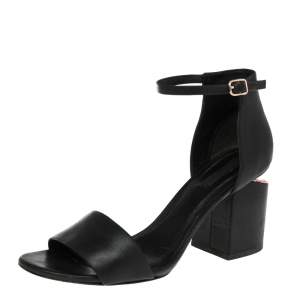 Alexander Wang Black Leather Block Heel Abby Sandals Size 40.5