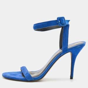 Alexander Wang Royal Blue Suede Antonia Ankle Strap Sandals Size 41