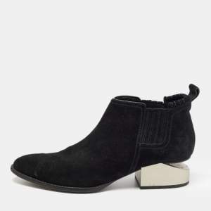 Alexander Wang Black Suede Gabi Ankle Boots Size 39