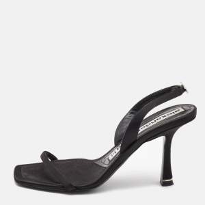 Alexander Wang Black Satin Ivy Slingback Sandals Size 35