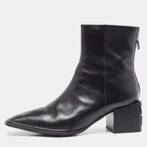 Alexander Wang Black Leather Ankle Boots Size 41