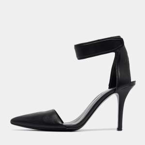 Alexander Wang Black Leather Ankle Strap Pumps Size 38.5