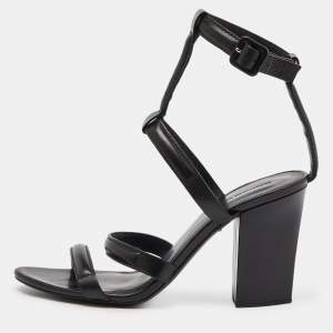 Alexander Wang Black Leather Ankle-Strap Sandals Size 39.5